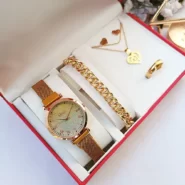 خرید ساعت زنانه دستبند نیم ست ست کامل