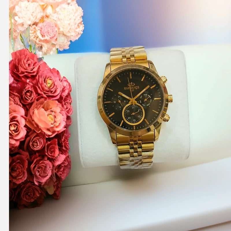 قیمت و خرید ساعت مچی مردانه الگانس ELEGANCE سه موتور فعال فول تایم مدل 1228G ژاپن طلایی | ساعت ژاپنی | ساعت رسمی | ساعت مردانه | ساعت مچی مردانه | ساعت شیک | ساعت اصل | ساعت اورجینال | هدیه روز مرد | هدیه تولد | کادو تولد | کادو ولنتاین | ساعت مجلسی | ساعت خارجی | ساعت لاکچری | کادو نامزدی | ساعت برند