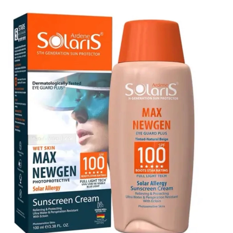 قیمت و خرید کرم ضد آفتاب رنگی بژ طبیعی SPF100 آردن سولاریس Ardene Solaris مدل Max Newgen حجم 100 میل پوست حساس به آفتاب1407 | ضد آفتاب | مراقبت از پوست | لوازم آرایشی | خارجی | اوریجینال | وارداتی_6ac017ee26e19.webp